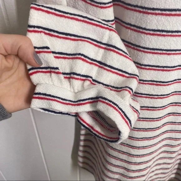 Talbots Striped Drop Shoulder Terry Top Large - Picture 3 of 6